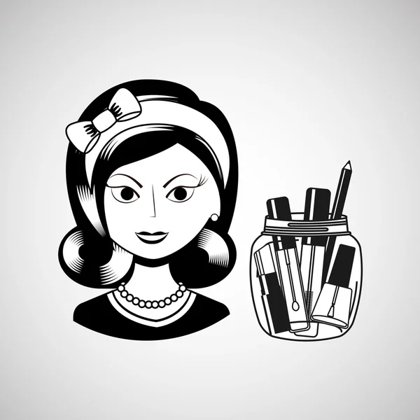 Diseño de maquillaje femenino — Archivo Imágenes Vectoriales