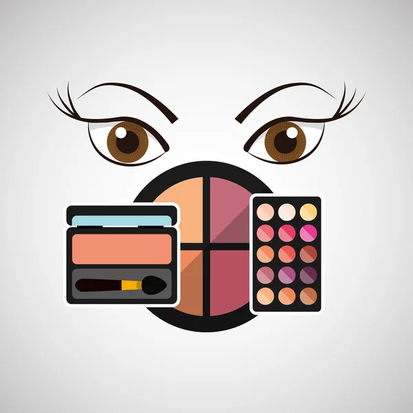 Diseño de maquillaje femenino — Vector de stock