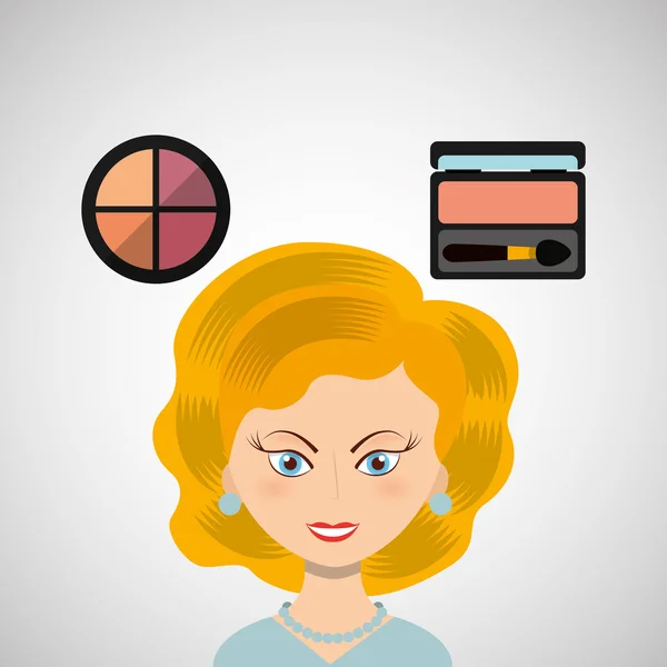 Diseño de maquillaje femenino — Vector de stock