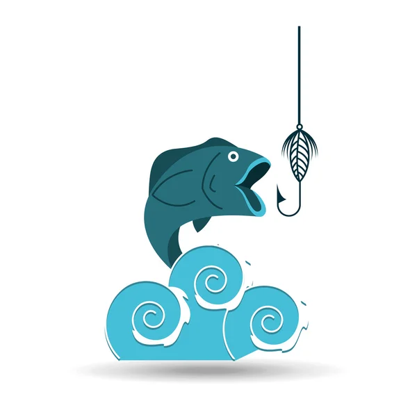 Diseño del concepto de pesca — Vector de stock