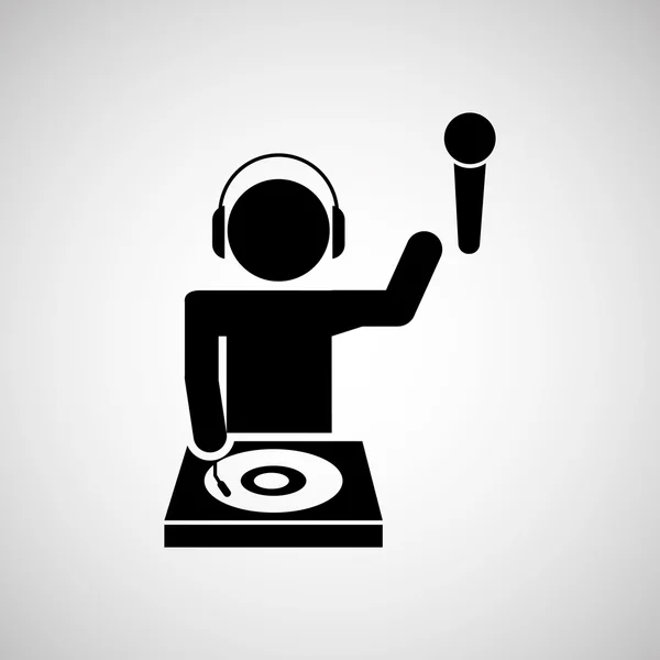 DJ εικονίδιο σιλουέτα σχεδιασμός — Διανυσματικό Αρχείο