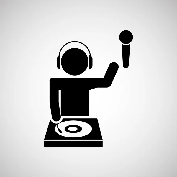 Dj icon silhouette design — Stock Vector