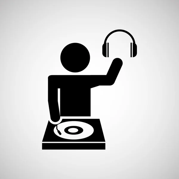DJ simgesi siluet tasarım — Stok Vektör
