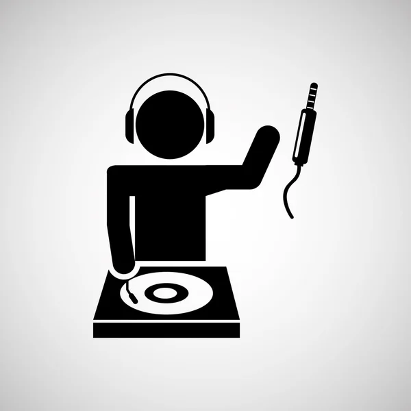 DJ ikony sylwetka design — Wektor stockowy