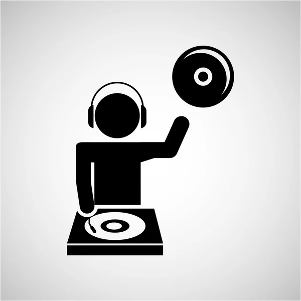 DJ ikon silhouette tervezés — Stock Vector