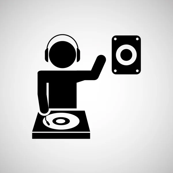 DJ ikon silhouette tervezés — Stock Vector