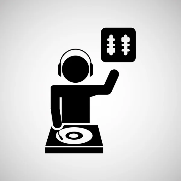 DJ simgesi siluet tasarım — Stok Vektör