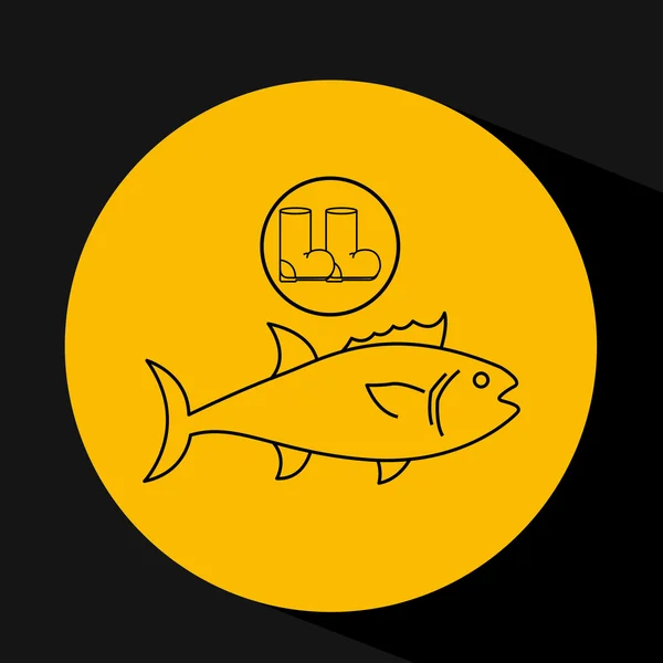 Concepção da pesca — Vetor de Stock