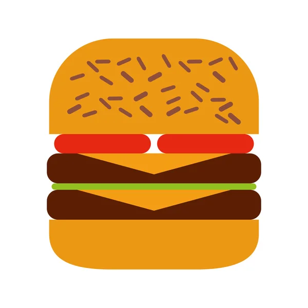 Delizioso design icona hamburger isolato — Vettoriale Stock