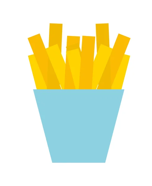 Papas fritas diseño icono aislado — Vector de stock