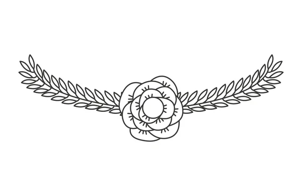 Flowers wreath isolated icon design — Stock Vector
