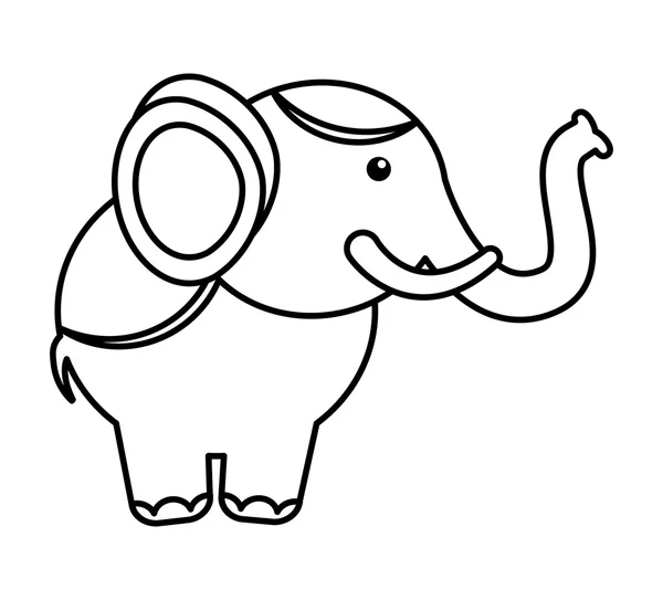 서커스 코끼리 격리 아이콘 디자인 — 스톡 벡터