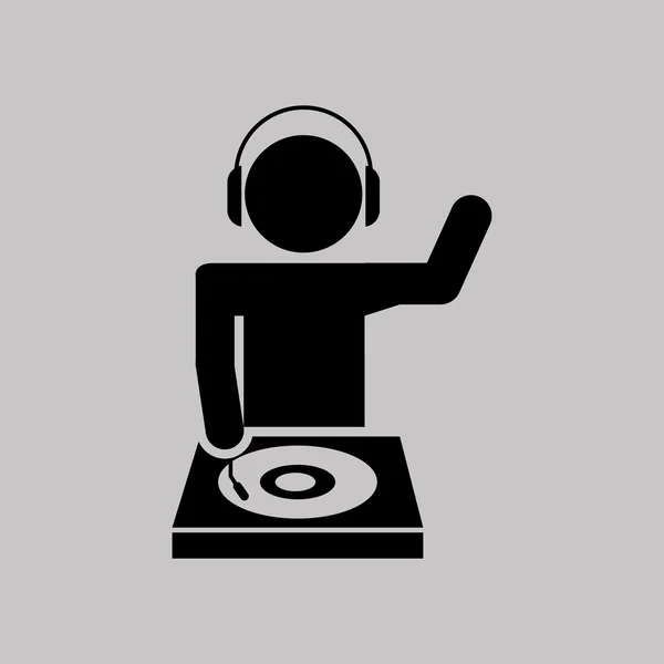 DJ pictogram silhouet design — Stockvector