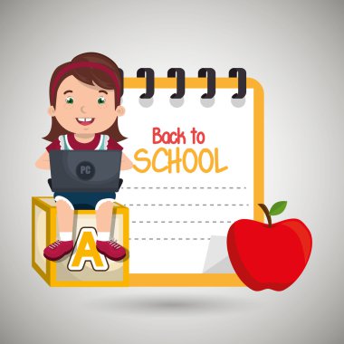 Çocuklar okulda dizüstü bilgisayar kullanarak 