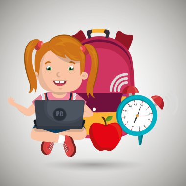 Çocuklar okulda dizüstü bilgisayar kullanarak 