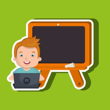 Laptop Tasarım Okulu kullanarak çocuk