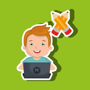 Laptop Tasarım Okulu kullanarak çocuk