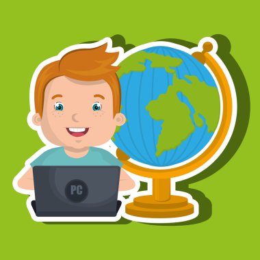 Laptop Tasarım Okulu kullanarak çocuk