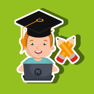 Laptop Tasarım Okulu kullanarak çocuk