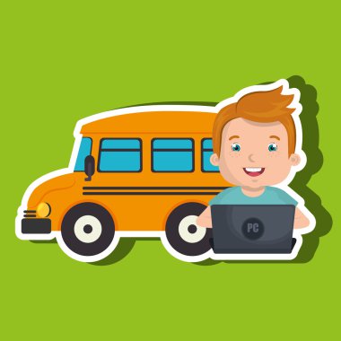 Laptop Tasarım Okulu kullanarak çocuk