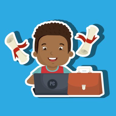 Laptop Tasarım Okulu kullanarak çocuk