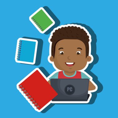 Laptop Tasarım Okulu kullanarak çocuk