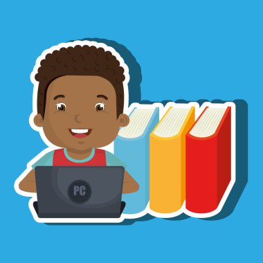 Laptop Tasarım Okulu kullanarak çocuk