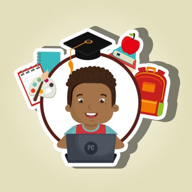 Laptop Tasarım Okulu kullanarak çocuk