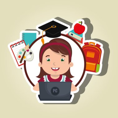 Laptop Tasarım Okulu kullanarak çocuk