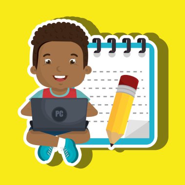 Laptop Tasarım Okulu kullanarak çocuk