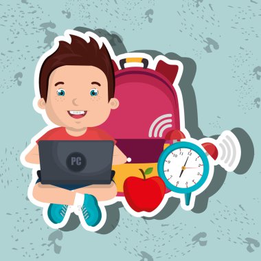 Laptop Tasarım Okulu kullanarak çocuk