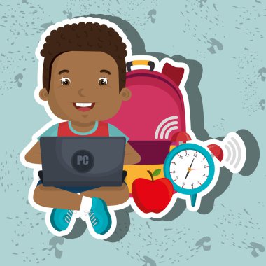 Laptop Tasarım Okulu kullanarak çocuk