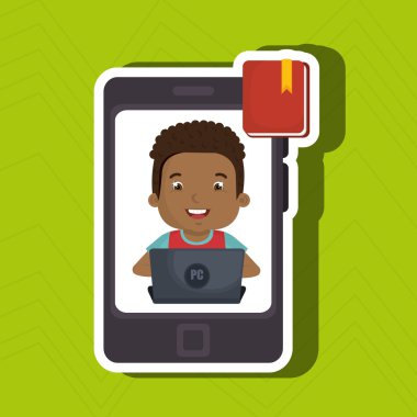 Laptop Tasarım Okulu kullanarak çocuk