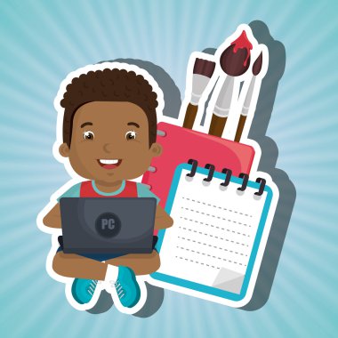 Laptop Tasarım Okulu kullanarak çocuk