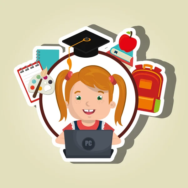 Laptop Tasarım Okulu kullanarak çocuk