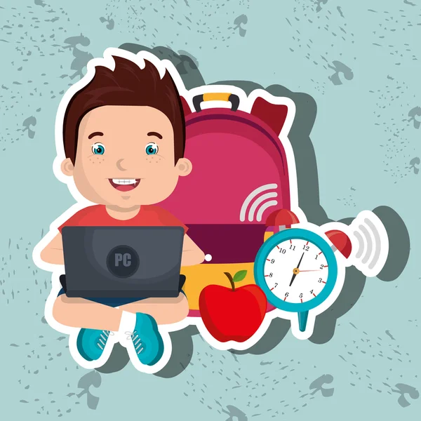 Laptop Tasarım Okulu kullanarak çocuk