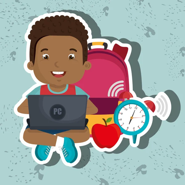 Laptop Tasarım Okulu kullanarak çocuk