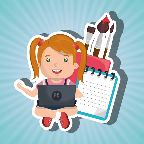 Laptop Tasarım Okulu kullanarak çocuk