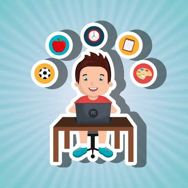 Laptop Tasarım Okulu kullanarak çocuk