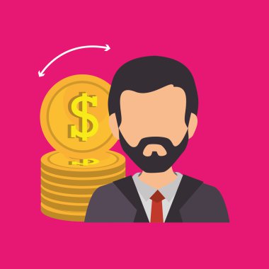 kişi ve para konsept tasarımı