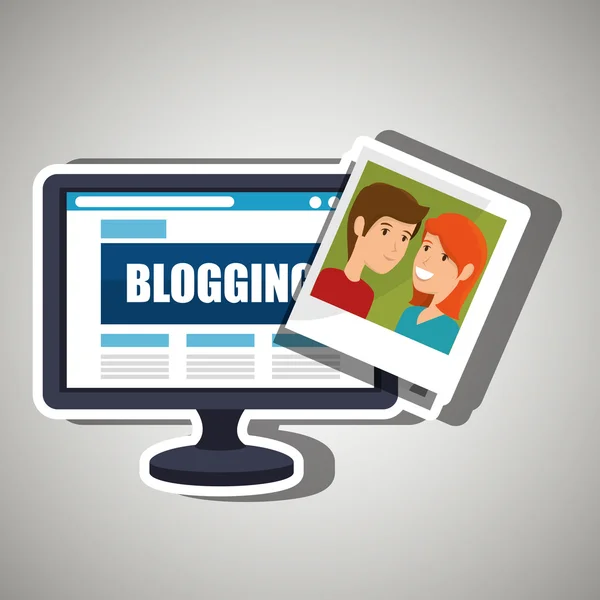 Diseño del concepto de blogging — Archivo Imágenes Vectoriales
