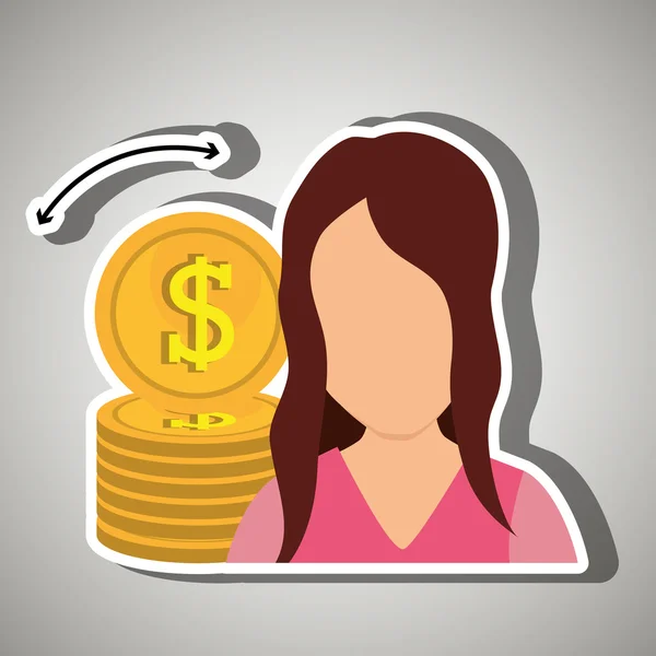 Diseño de concepto de persona y dinero — Vector de stock