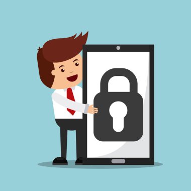 smartphone başarılı iş adamı karakteri  