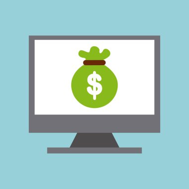 Çanta para bilgisayar ekranında 