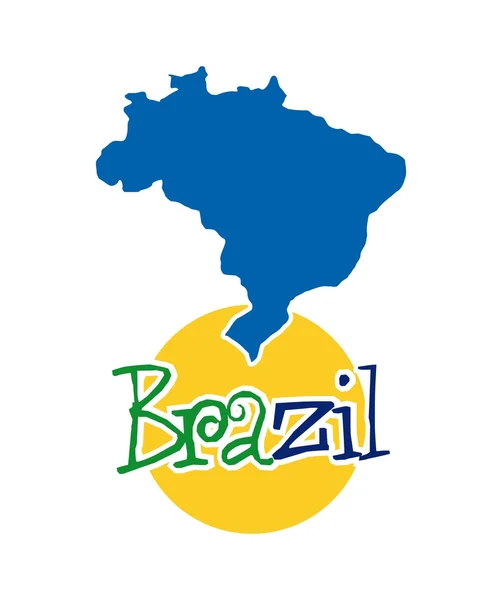 Map of brazil icon — Stock Vector