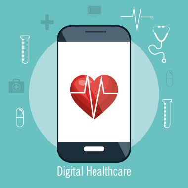 Dijital sağlık simgesi tasarım