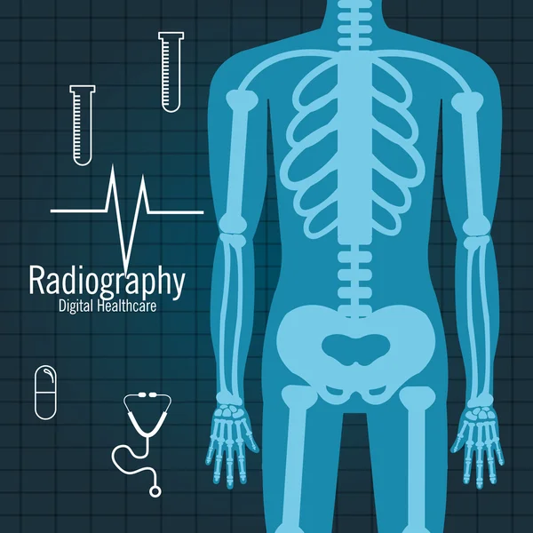 Corpo radiografia icona design — Vettoriale Stock