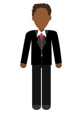 avatar adam siyah takım elbise giyiyor, vektör grafik