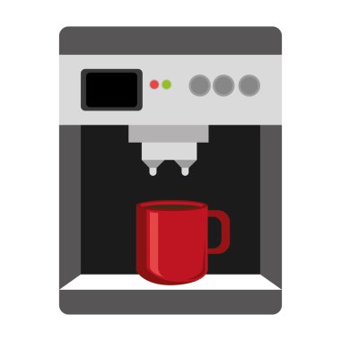 renkli elektronik kahve makinesi, vektör grafik