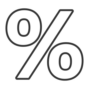 siyah ve beyaz yüzde simgesi, vektör grafiği